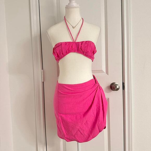 White Fox Women’s Size Small Pink Set Top + Skirt Super Cute Perfect For Summer - Picture 1 of 3